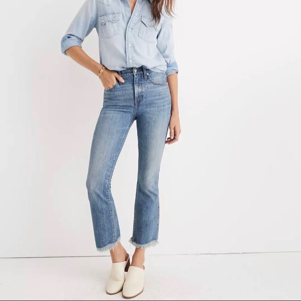 Madewell 10” High Riser Cali Demi-Boot Jeans Crop size 25